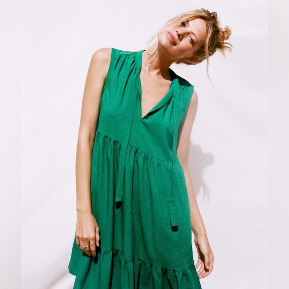 Maeve Sleeveless Ruffle Tiered Tunic Dress - Picture 1 of 12